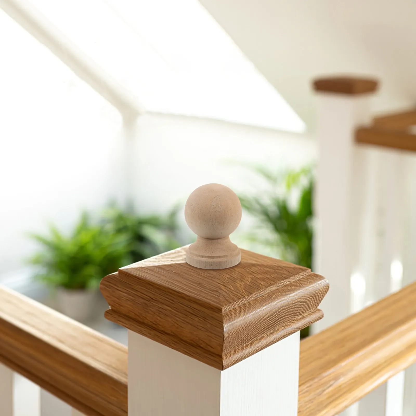 Wood Finials Unfinished Natural Grain Decorative Post Cap for Bed Posts Curtain Rods Staircases Fence Lamp Shade Vintage Rustic
