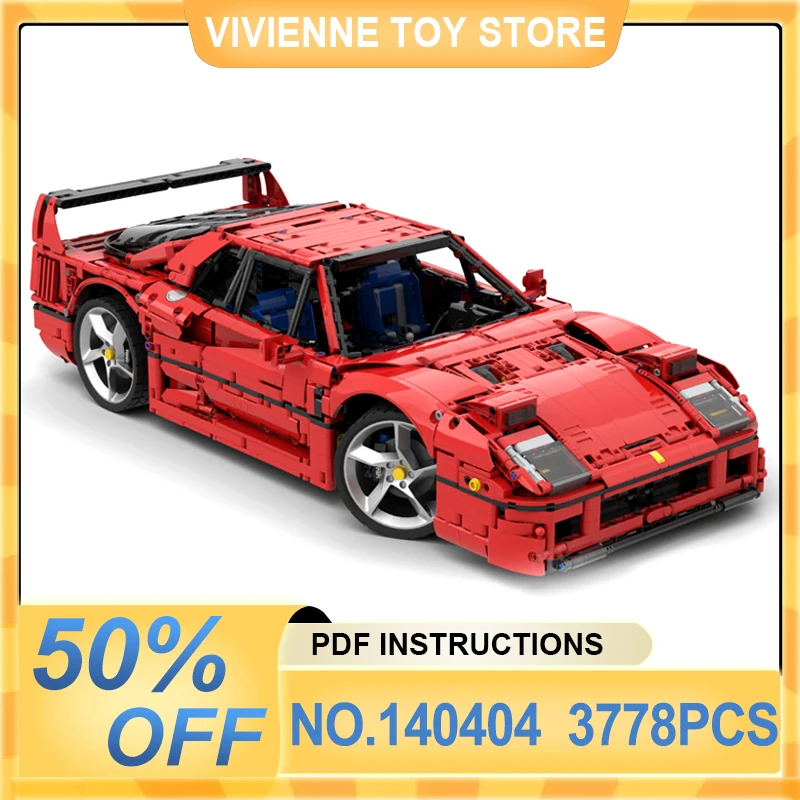 

New MOC-140404 High-Tech F40 SP3 Super Sports Car Hypercar Model Ferraried Building Blocks Puzzle Children Toys Birthday Gifts