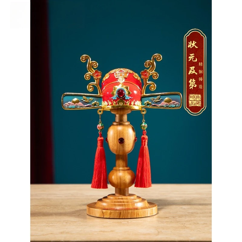 Filigree All Copper Wenchang Tower Statue Table Decoration Vintage Craft Ornament Good Fortune Gift For College Exam Students