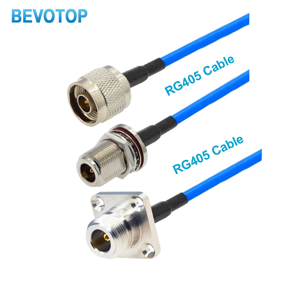 1PCS Blue RG405 Coaxial Cable N Male to N Male/Female Connector 15CM/50CM/1M/5M/10M RF Jumper Pigtail N Type Extension Cable