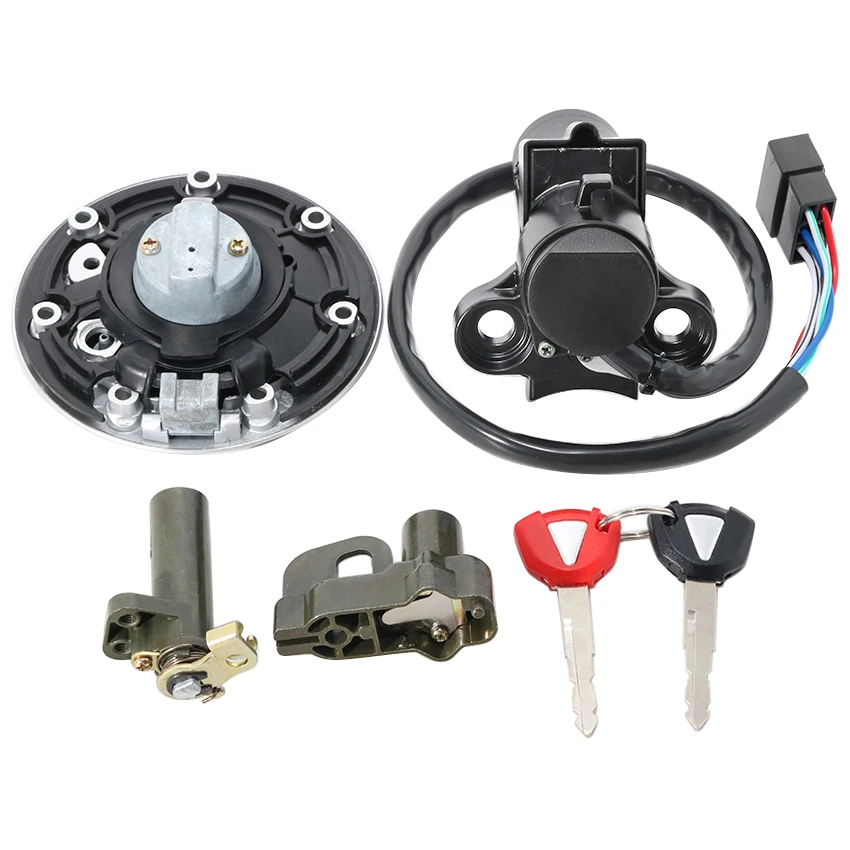 Ignition Switch & Fuel Tank Cap Lock Set Compatible For Kawasaki ZR400 ZRX400 ZRX-II 2006-2008 27045-5363 /51049-0022 27016-5249