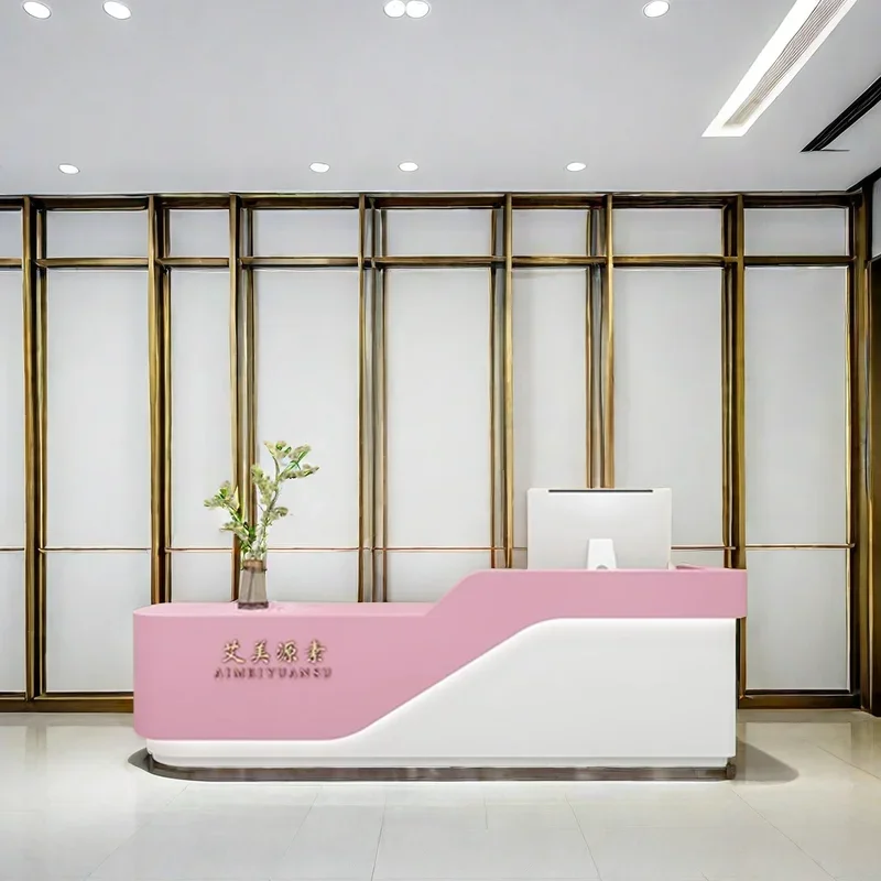 

Cheap Small Room Desks Home Bank Reseption Desk Church Furniture Table Reception Column Entrances Tables Counter Atelier White