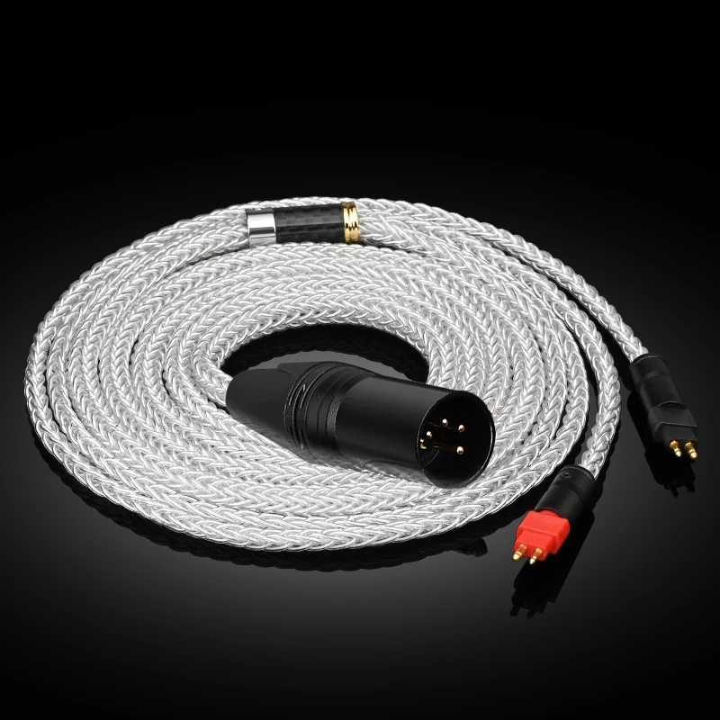 ATAUDIO Hohe Reinheit einzigen kristall silber Upgrade kopfhörer Kabel 2 Pin 2,5mm 3,5mm 4,4mm 4pin xlr gold überzogene stecker audio Draht 4