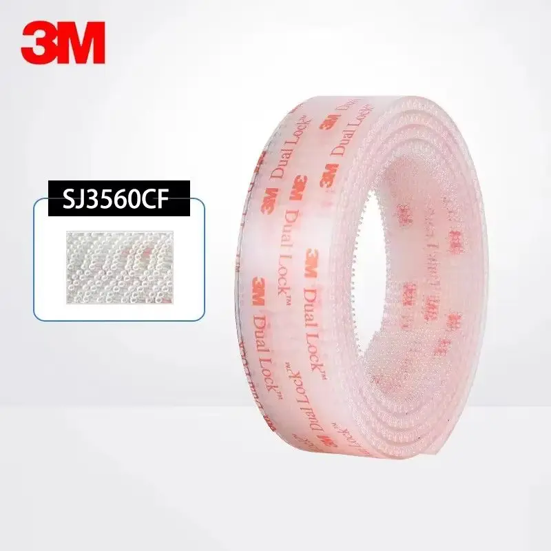 3M SJ3550CF Mushroom Wiederverschließbares Befestigungselement Doppelseitiges Klebeband Dual Lock Schwarz Transparentes Klebeband mit Starker Haftung