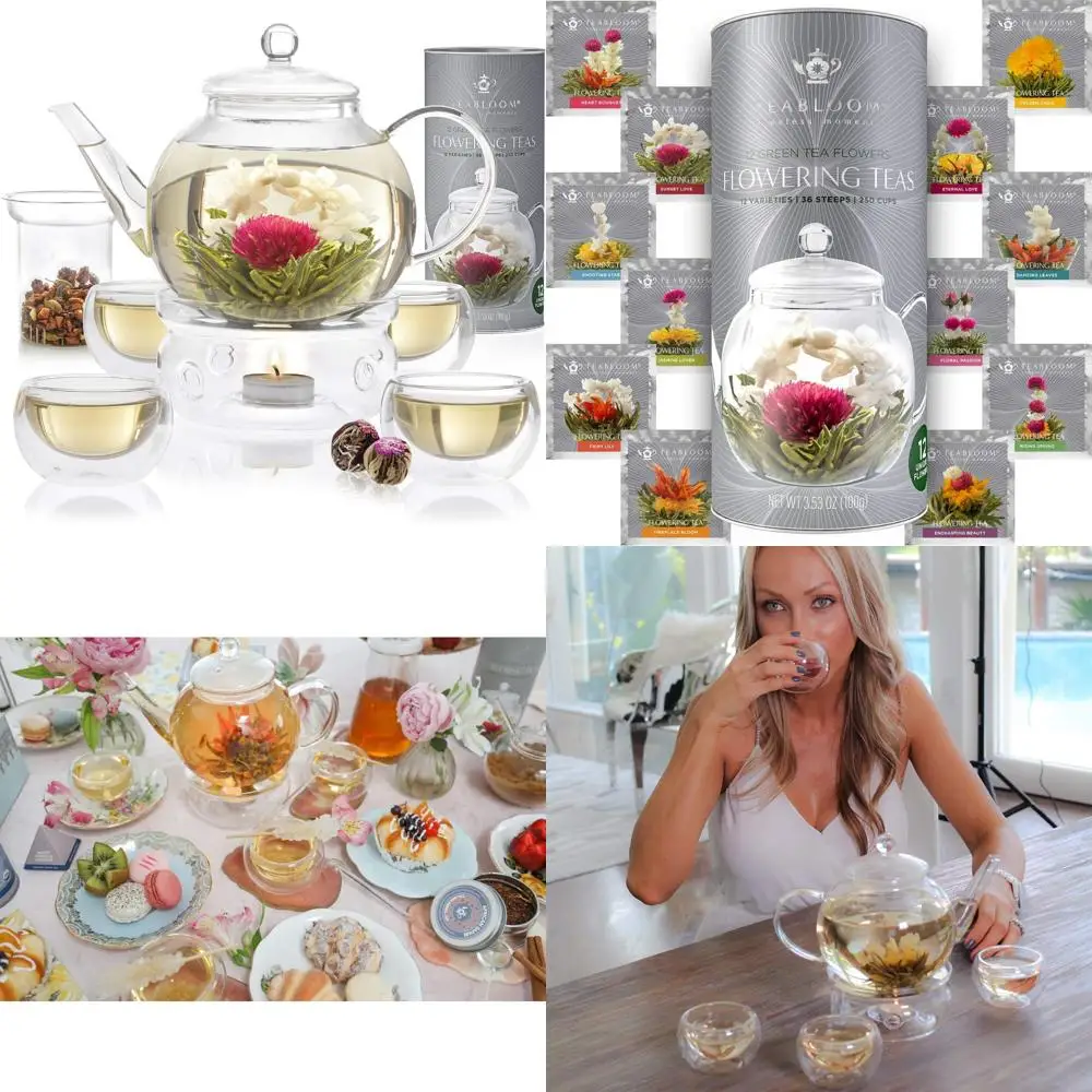 

Стеклянный чайный сервиз с чайником, заварником, изолированными чашками, подогревателем чая и при свечах — емкостью 40 унций, 12 фунтов унций, полным экспериментом по чаю.