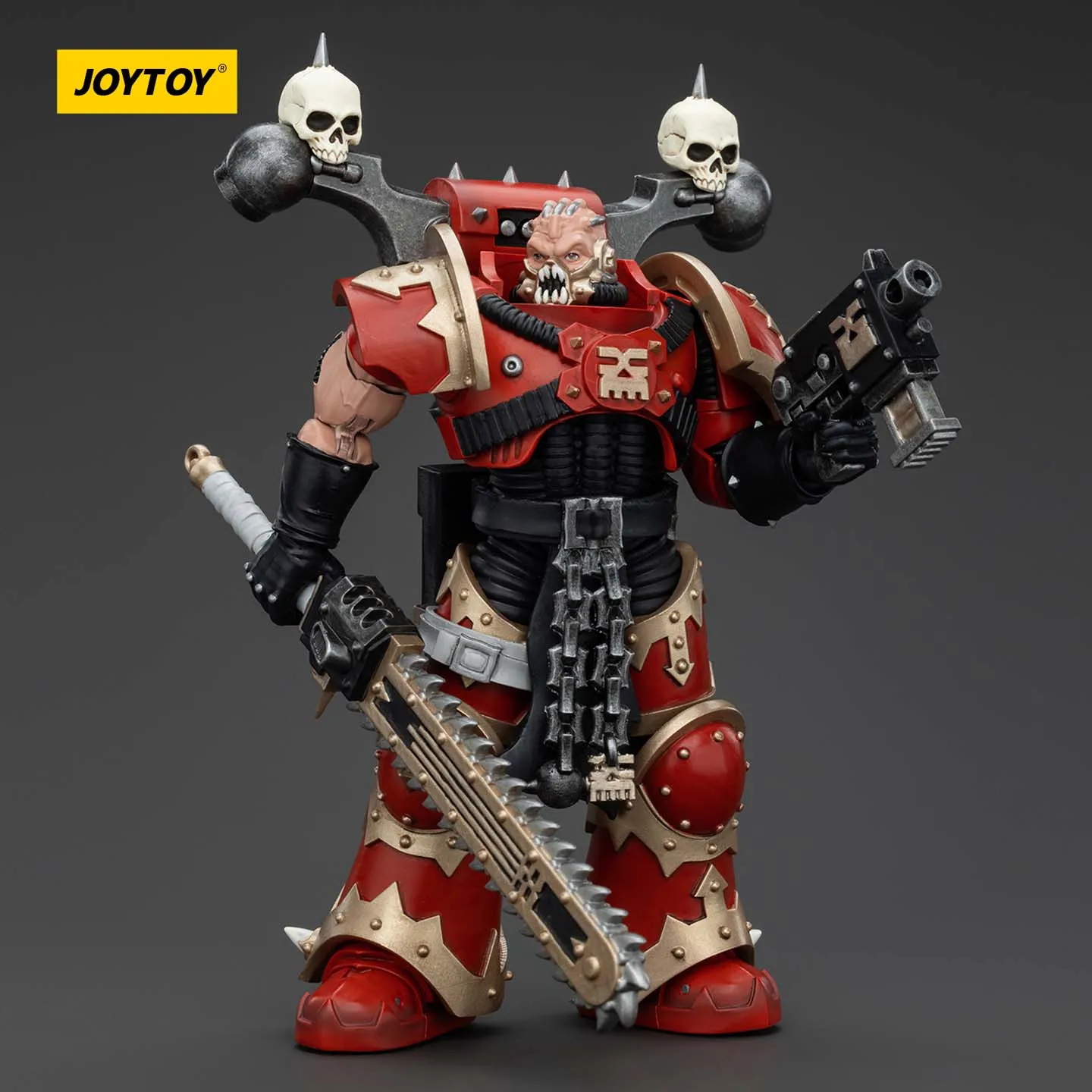 JOYTOY Dark Source Warhammer 40k World Devourer JT00560 1/18 Model Speelgoed van Berserker Warrior Uitgerust met Ripper Chain Saw Sword