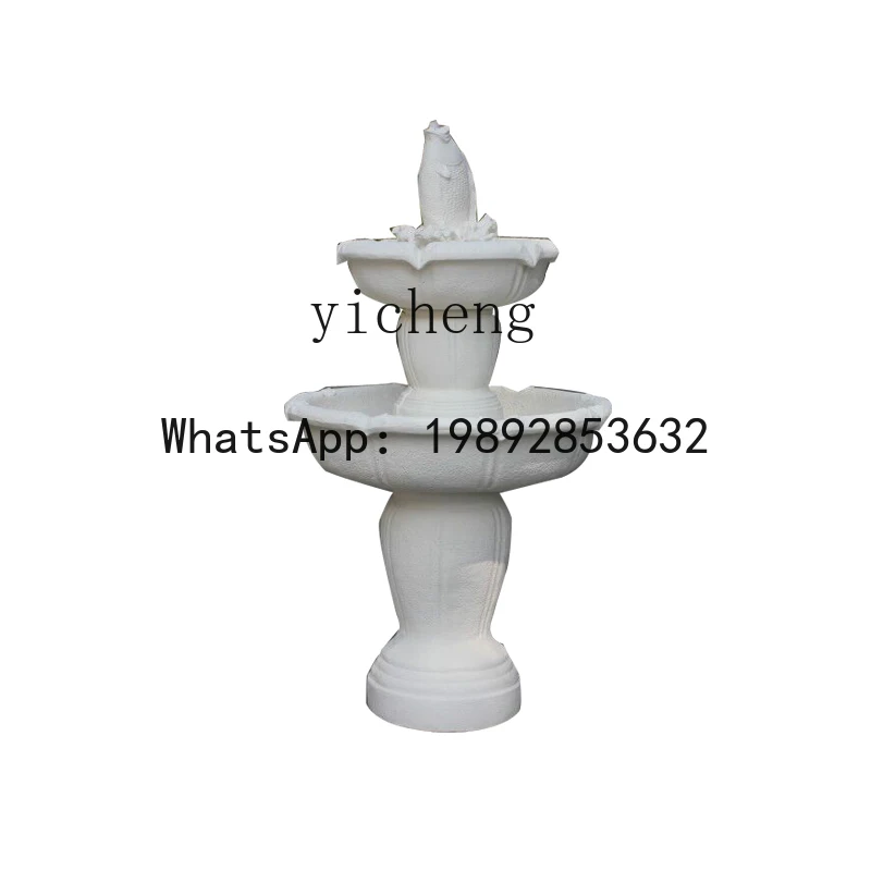 X1outdoor fountain European sculpture fish pond flowing water living room decoration floor garden ornament fairy garden
