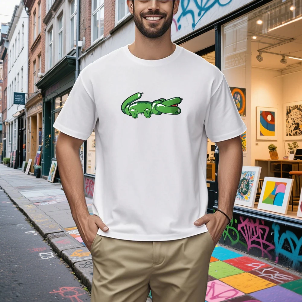 

2025 Men's Printed T-Shirts 100% Cotton Oversized Funny Graphic O-Neck Tees for Women Summer Casual Loose Cool Streetwear Tops