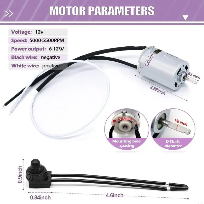 M76E Reparatursatz für Dachentlüftungsauspuff, weißer 6-Zoll-Lüfterflügel, Motor, Steuereinheit, Schrauben und Kabelbinder für – Detail 7