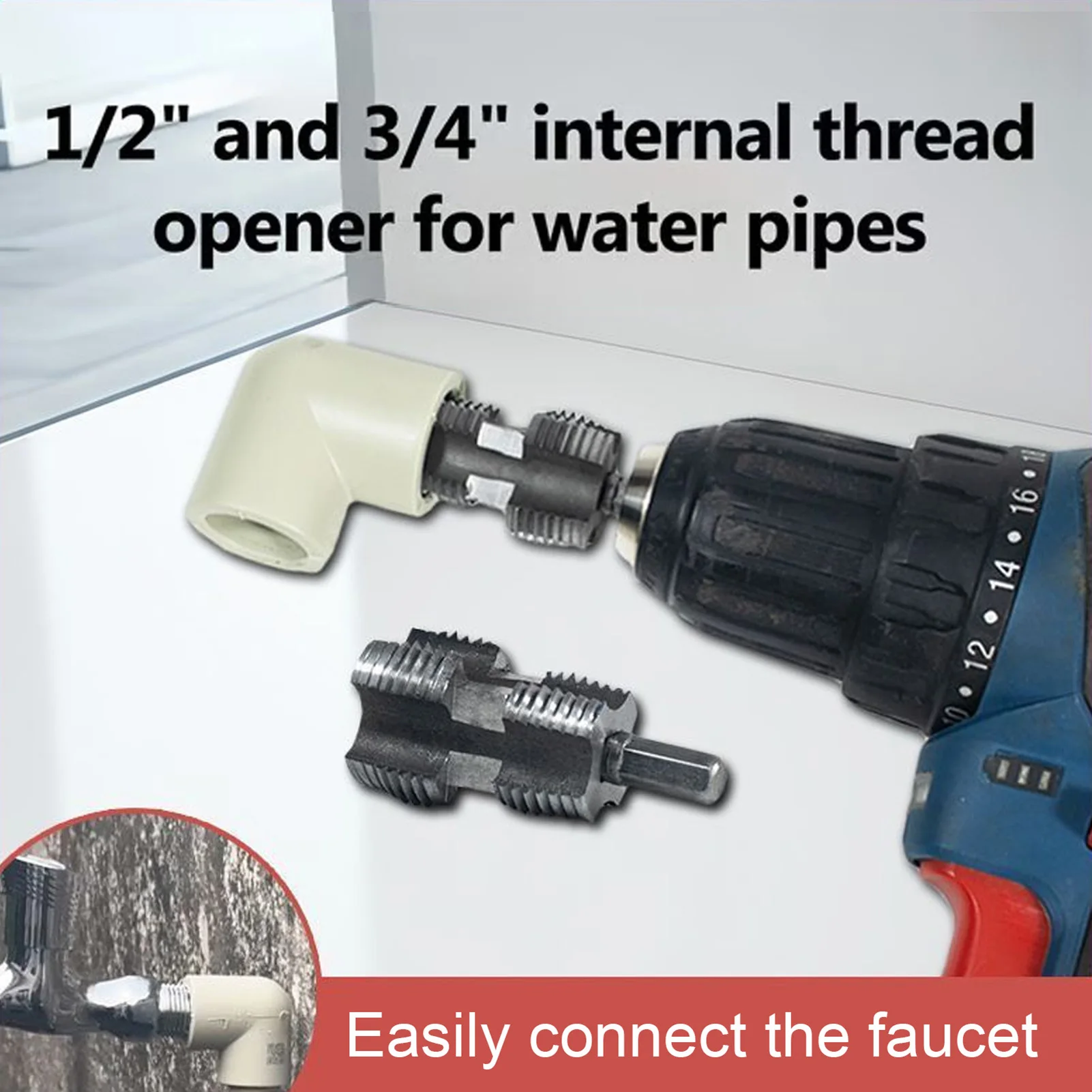 Pipe Threader Tool High-Speed Steel Rustproof Pipe Thread Cutter Corrosion Resistant Faucet Installation Pipe Threader