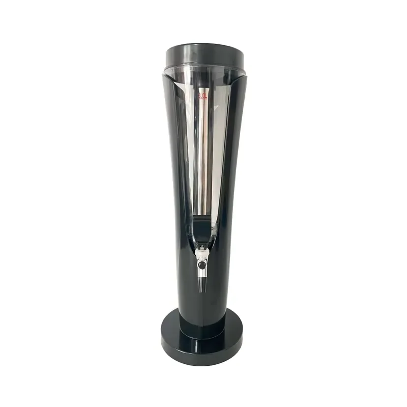 Luminous Draft Beer Tower Transparent Barrel with Glowing Ice Tube for Football Matches Juice Beverage Dispenser Machine