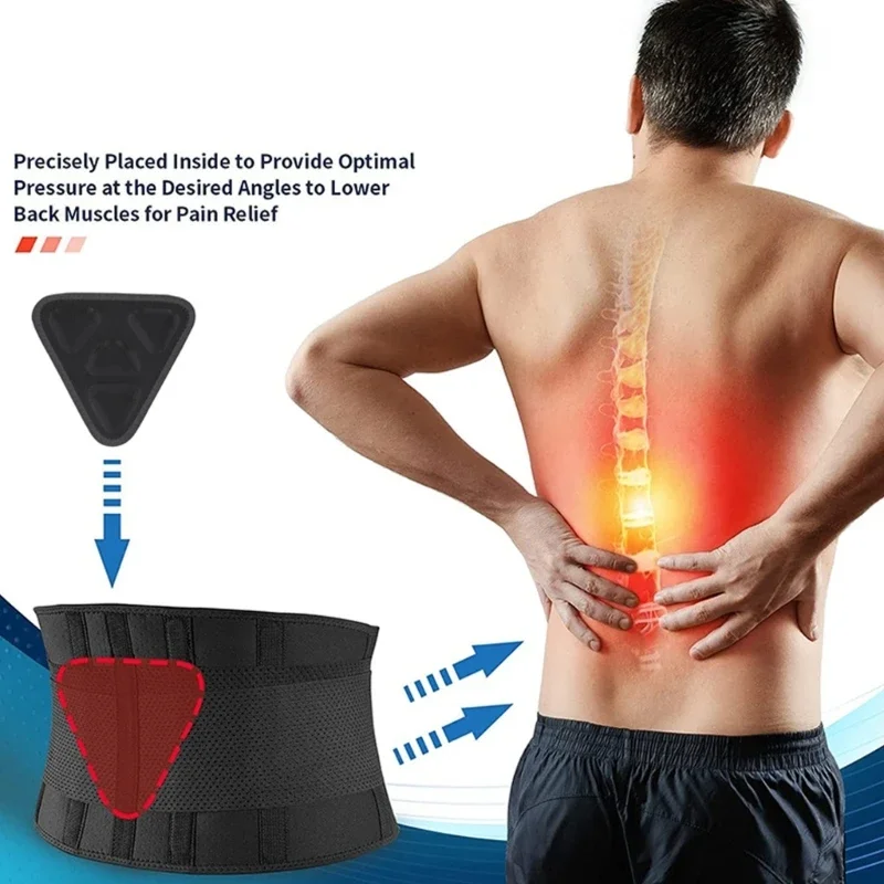 Moisture Wicking Lumbar Support Belt Steel Reinforced Design for Fitness Enthusiasts and Workers Waist Belt Support F19E