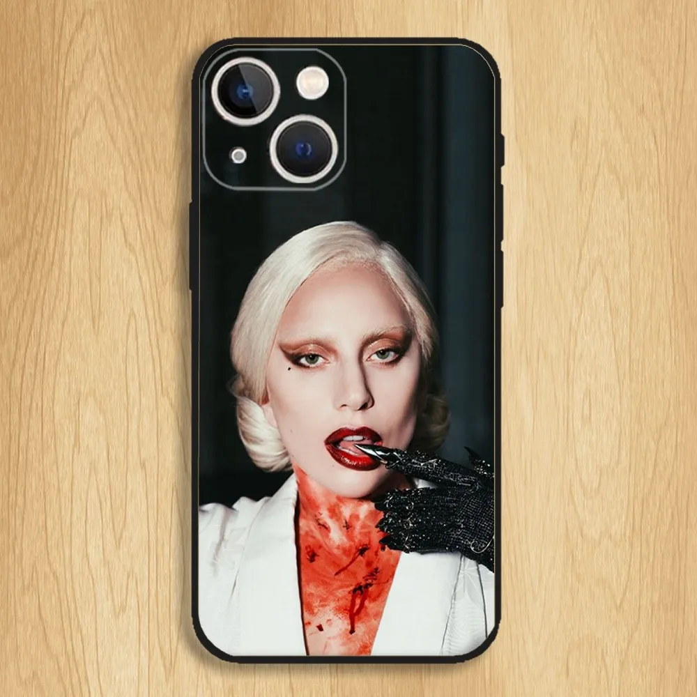 Singer L-Lady Gaga Phone Case For iPhone15,14,13,12,11,Pro,Max,Plus,Mini,X,XS,XR,8,7,6,S,Plus,SE Soft Black Case