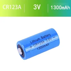 1300mAh 3.7V Li-ion Non-Rechargeable Battery CR123A Battery for LED Flashlight Travel Wall Charger for 16340 CR123A Batteries