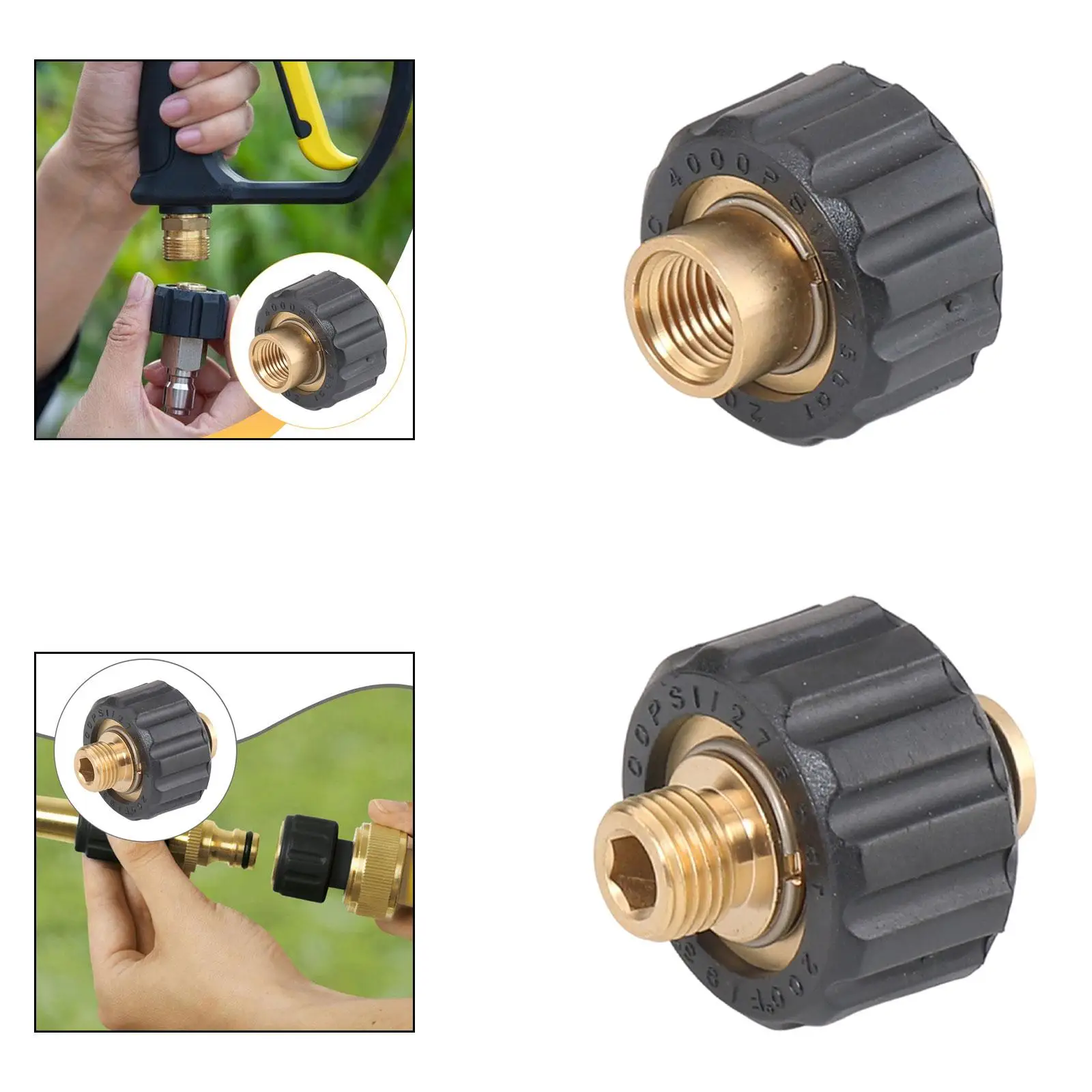 

Быстросъемный адаптер для мойки высокого давления, латунный, с резьбой M22 на 1/4 дюйма (гнездо), для универсальных решений по очистке