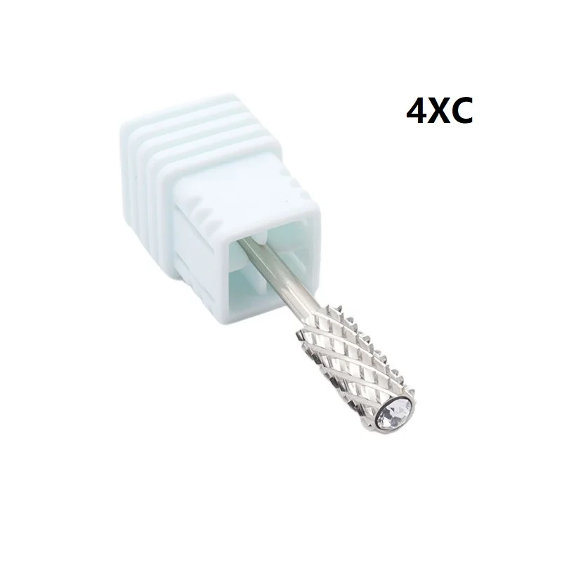5mm Silver Diamond-Cut Small Round-Top Barrel Tungsten Carbide Nail Drill Bit for Rotary Manicure Pedicure Grinding