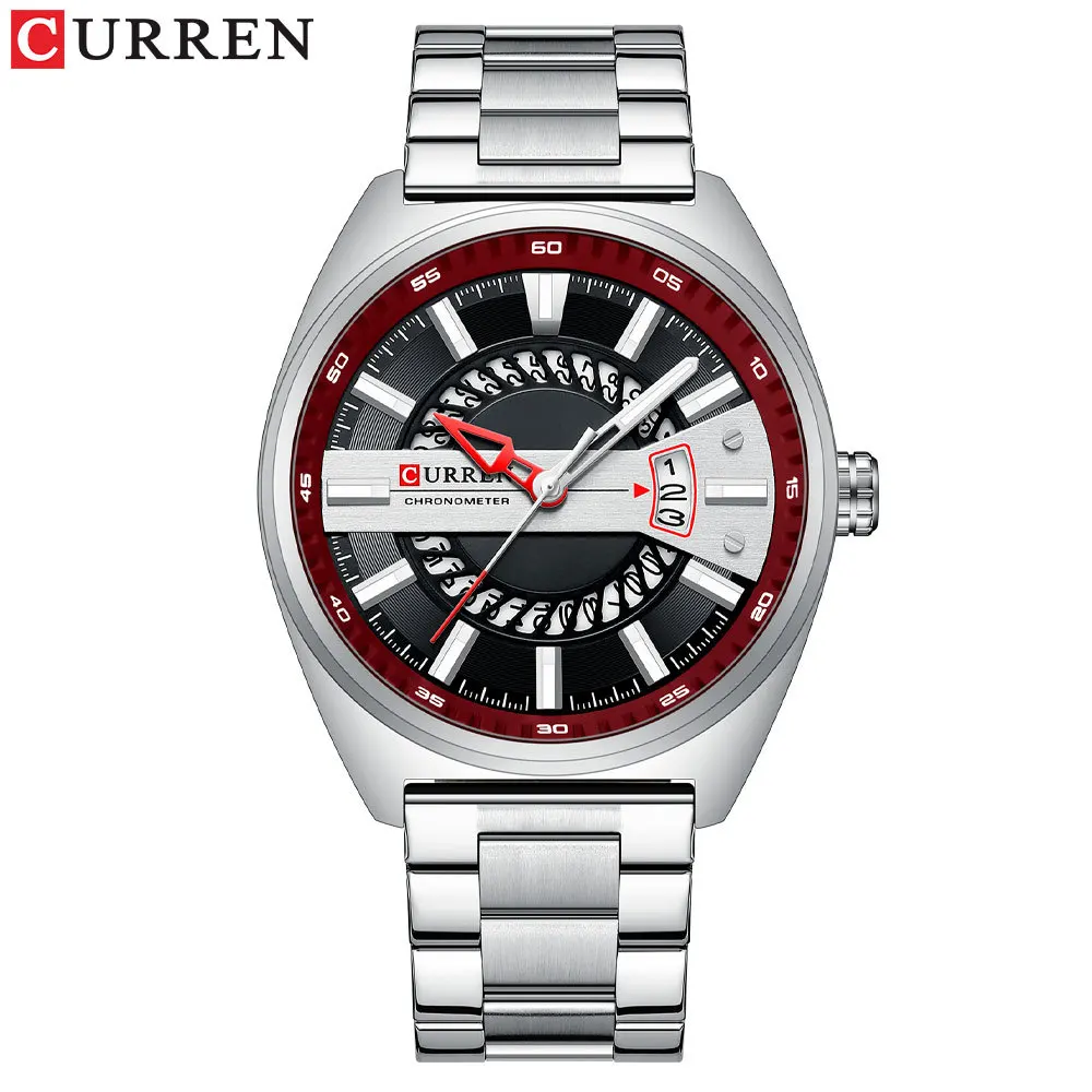 CURREN 8403 Men's Quartz Watch Calendar Steel Strip Clock Business Leisure Fashion Cool Wristwatch for Male