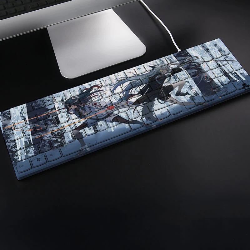 Imagem -06 - Arknights Anime Teclado Gaming Teclados Kawaii Usb com Fio 104 Chaves Bonito Teclado Gamer Office Acessórios Computador