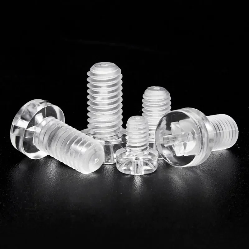 M3 M4 M5 M6 Transparent Acrylic Cross Round Head Nylon Screws Plastic Clear Cross Bolt