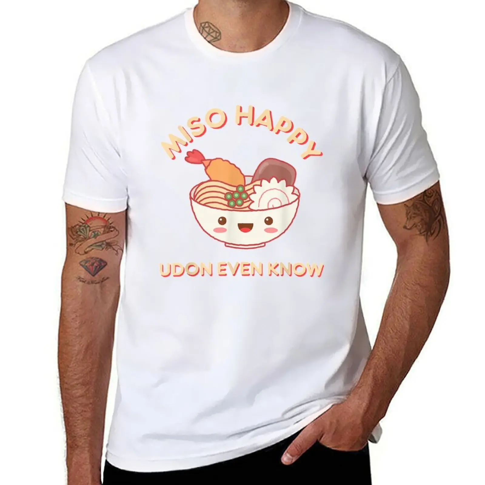 

Miso Happy Udon Even Know Noodle Food T-Shirt man t shirts for men t shirts for man cotton soft T-Shirt