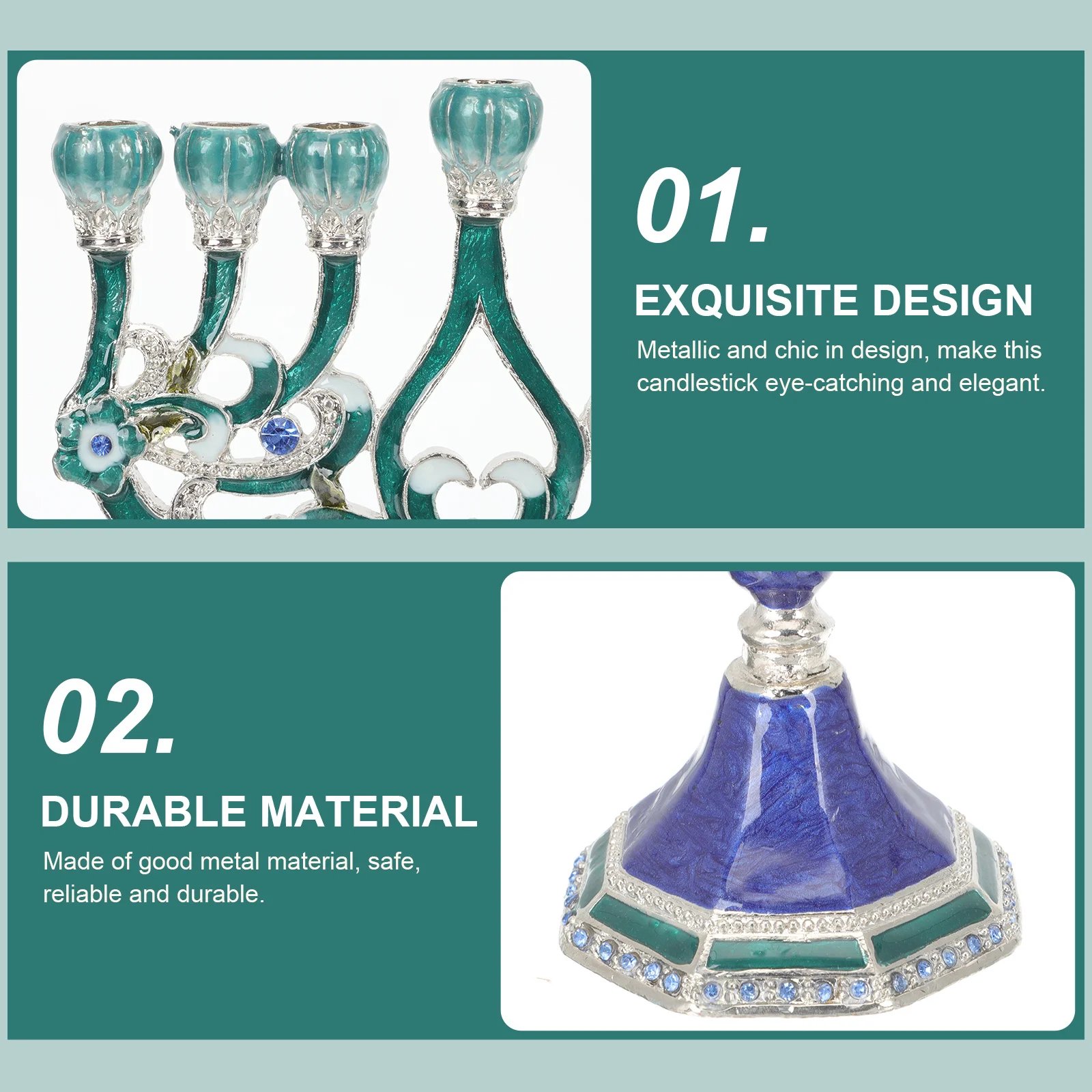 

Hanukkah Holder Metal Desktop Decoration Retro Judaica 7 Branches Candlestick Party Decorative