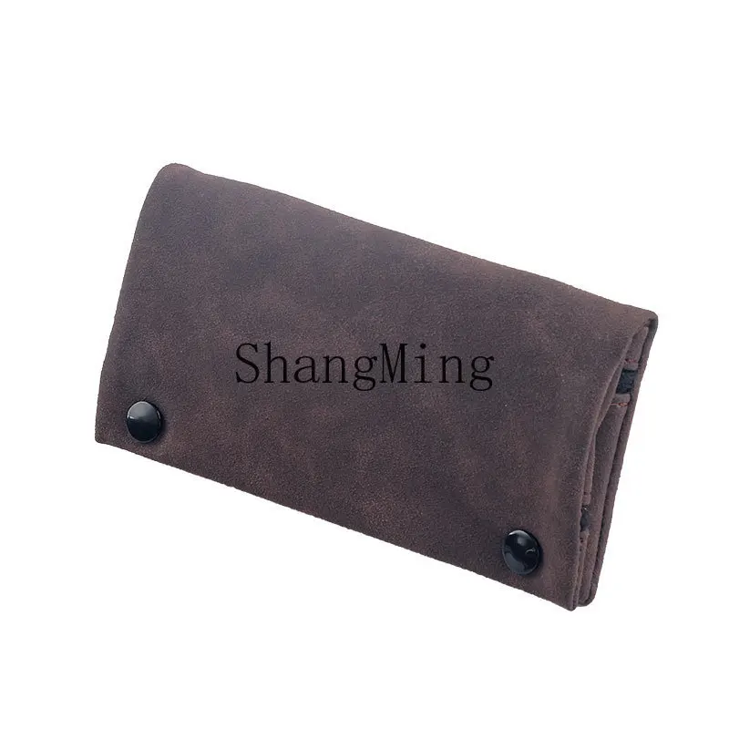 

Персонализированный кожаный портсигар ручной работы PYH с матовой отделкой, портативная многофункциональная складная сумка для хранения.