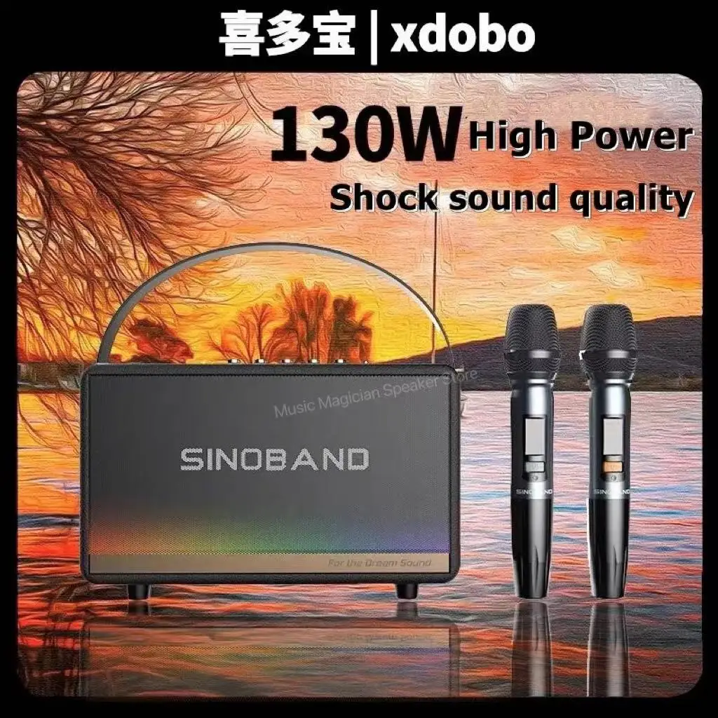 XDOBO Mirage 130W Ultra High Power Portable Wireless Bluetooth Speaker Home Theatre Karaoke Sound Box 6.5mm Instrument Interface