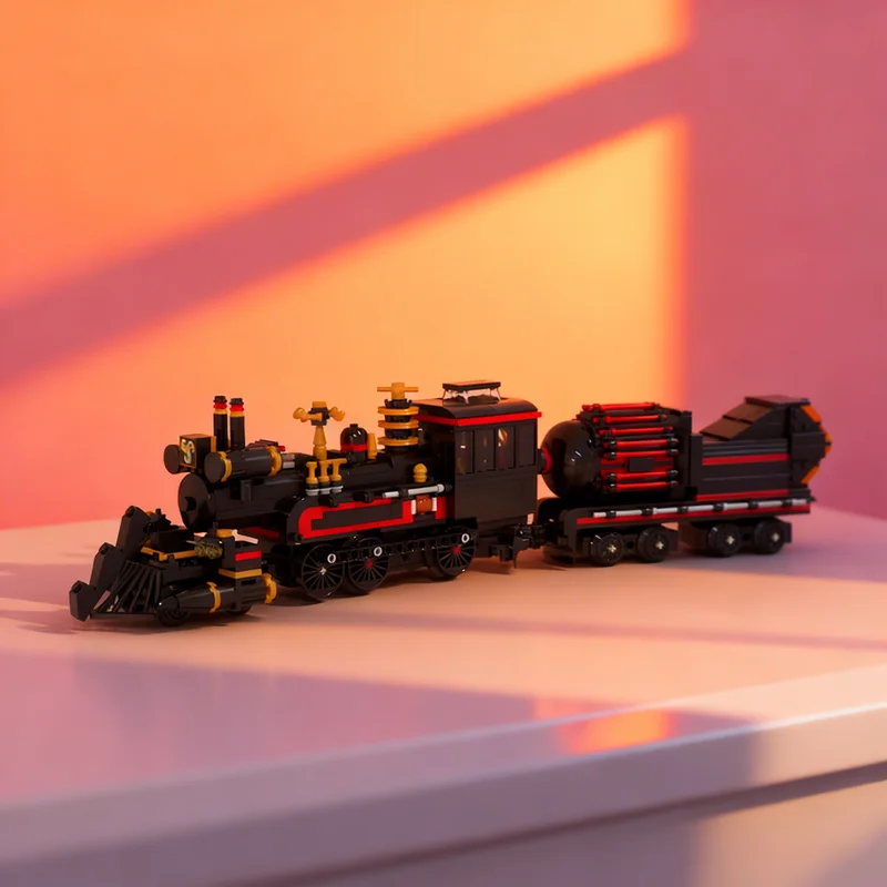880pcs MOC Time Machine Jules Verne Train Other Technical Vehicle Engineering Model Building Blocks Hero SciFi Pirate Toy Gift