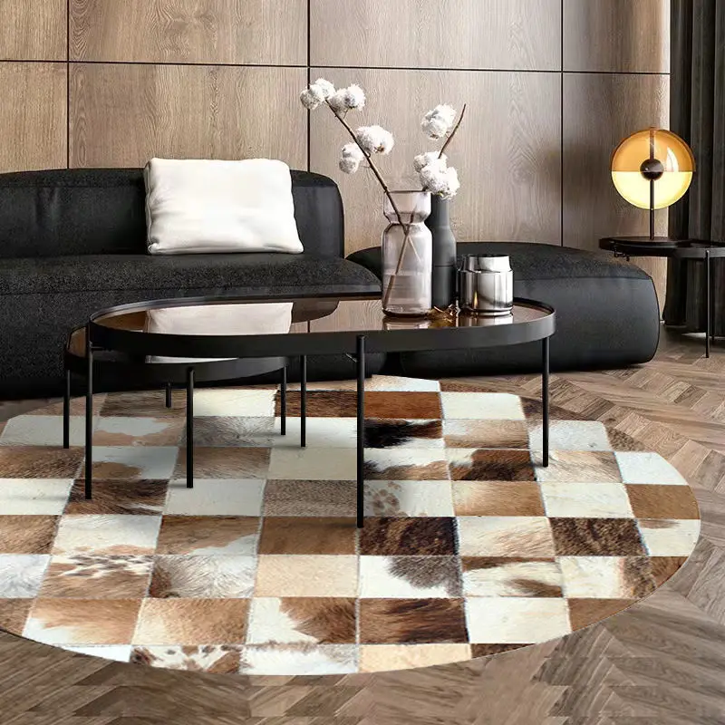 American Retro Round Living Room Carpet Light Luxury Rugs for Bedroom Home Decoration Coffee Table Mat Lounge Rug Chair Mats