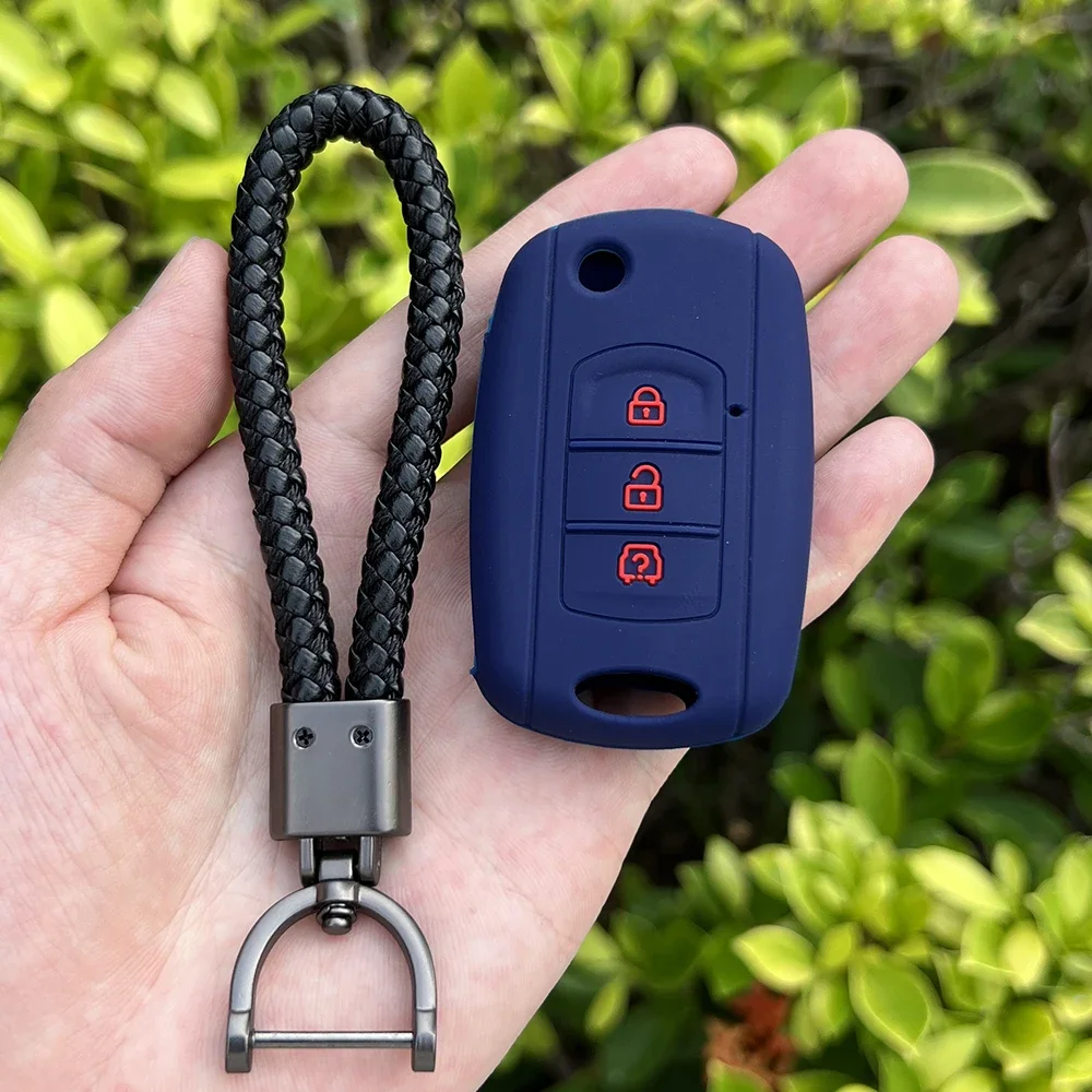 Silicone Car Key Cover Protection Skin Case Rubber Shell Hoder for Dongfeng 580 F507 3 Buttons Flip Folding Remote Accessories