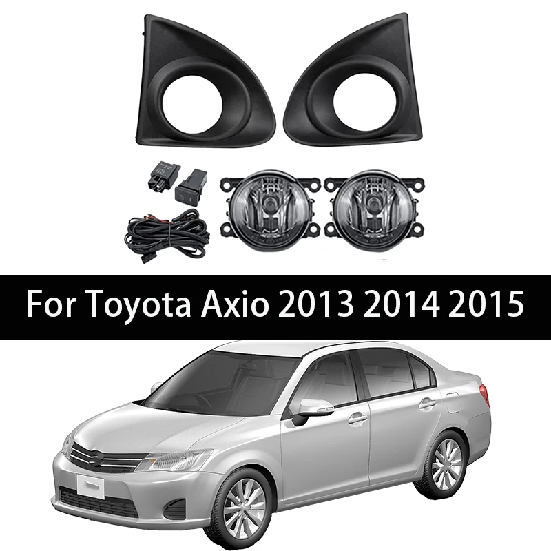 

1 Set For Toyota Axio 2013 2014 2015 Car Front Bumper Fog Lamp Assemblies Fog lights With Cover Harness Switch Accessories