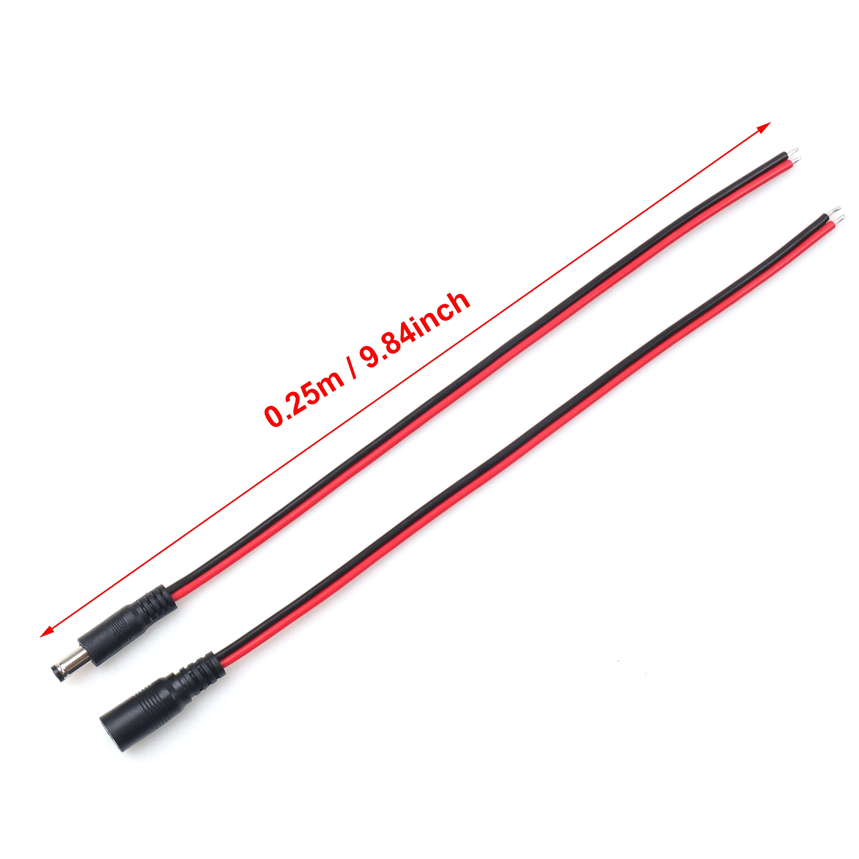 DC5.5*2.1mm Male/Female Plug DC Power Pigtail Cable 18AWG for CCTV Camera Connector Tail Extension