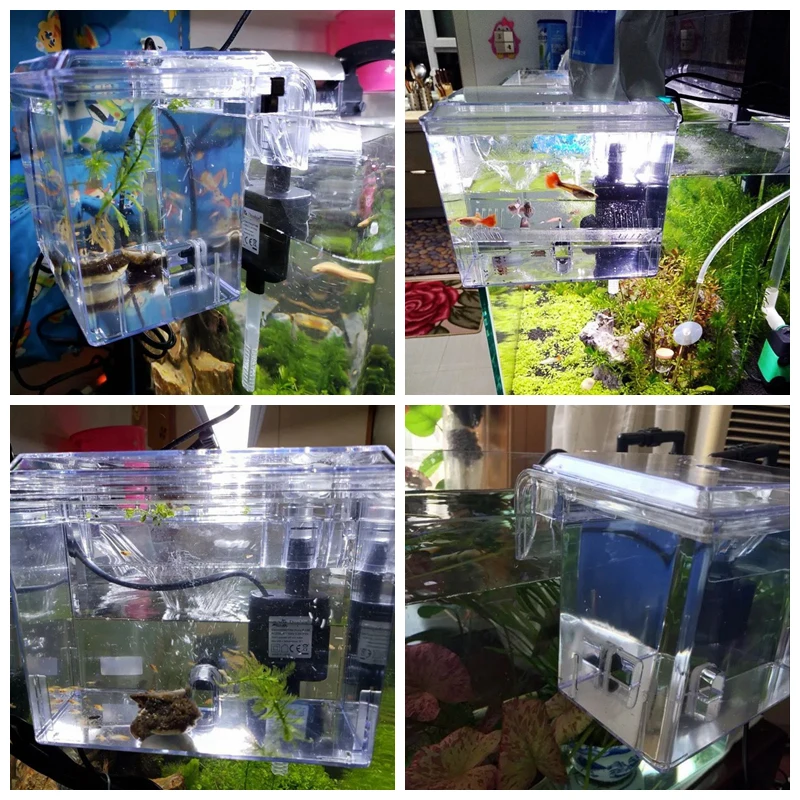 Aquarium Isolation Box Fish Tank Breed Hatchery House Incubator External Breeding Isolation Box With Pump Aquarium Accessories
