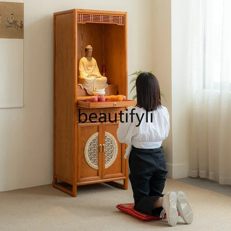 TTT Ash wood casket stand cabinet solid wood, temple hall incense altar offering table householdEsmt163