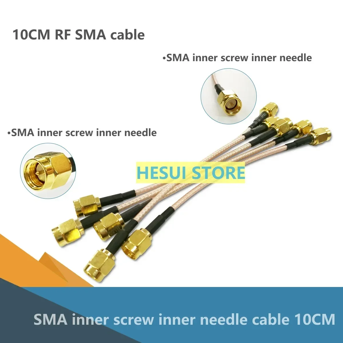 Both ends of the RF SMA cable RG316 are internal needle wires with a length of 15 cm and a feeder transfer