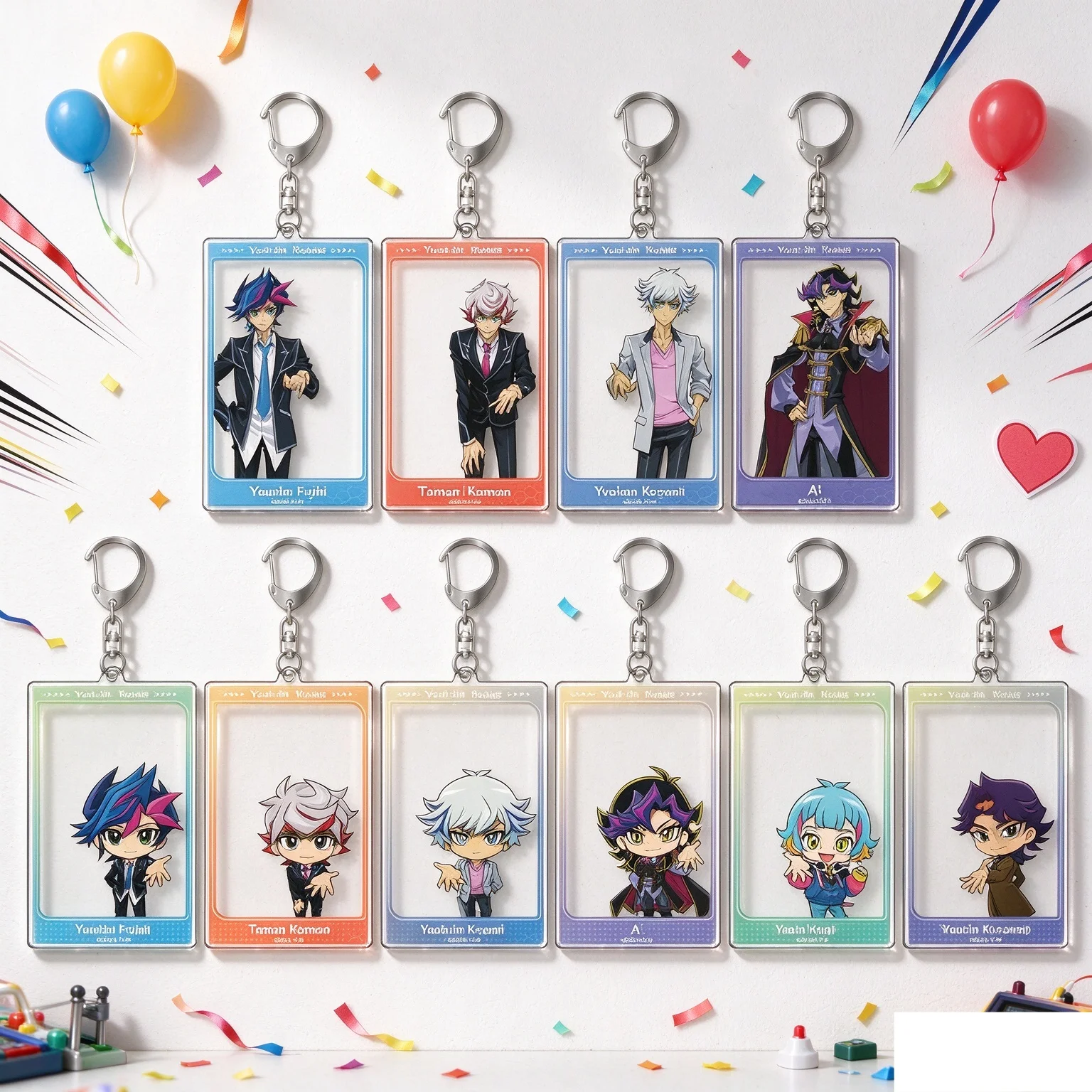 6cm Souvenir Anime Yu-Gi-Oh! VRAINS Acrylic Stand Figure Display Anime Keychain Decoration Ornament Accesorios Goods Desk FUNNY