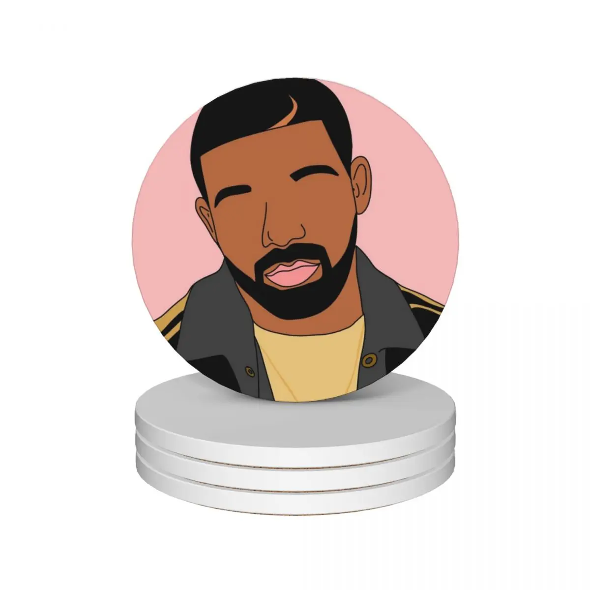 

Drake portrait with some detail Ceramic Coasters (Set of 4) for the kitchen accessories drink set Coasters