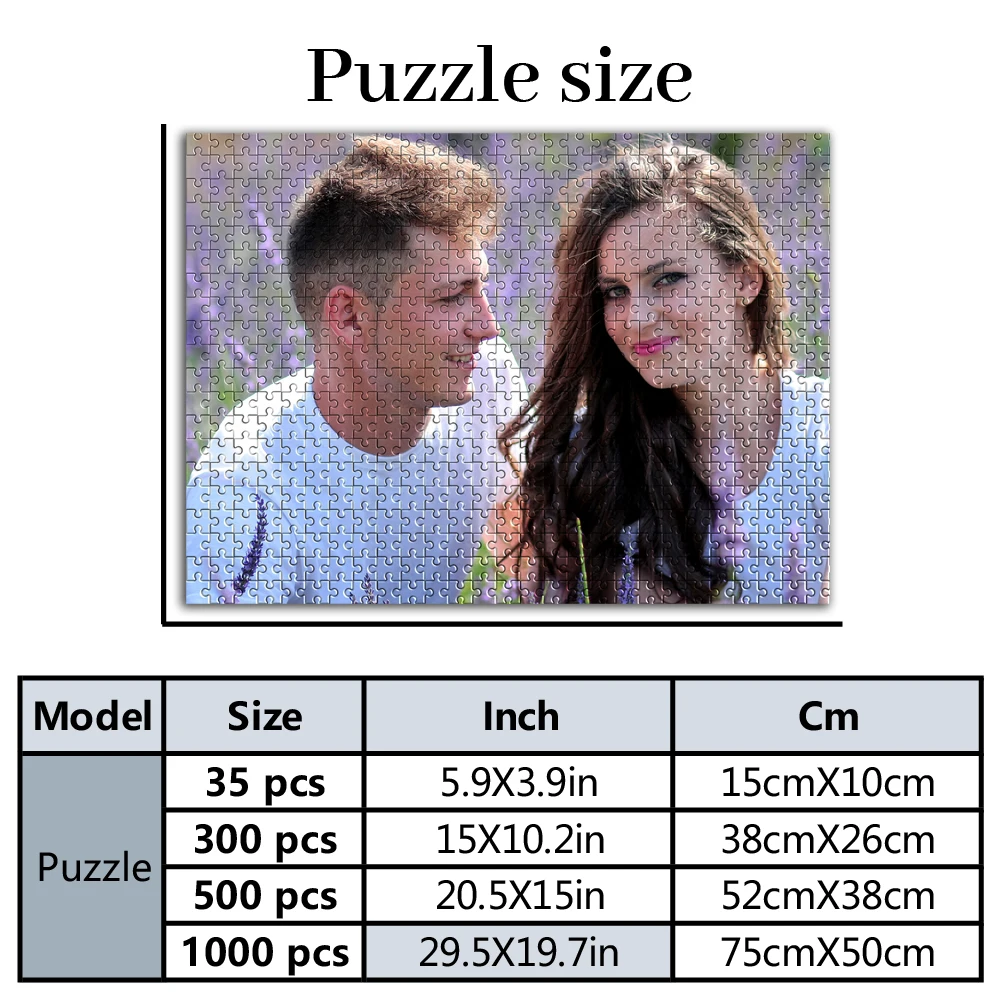 35/300pcs  couple Customized Picture Custom DIY Personalised Photo Puzzles Customizable Picture For Baby Toy Baby Gift