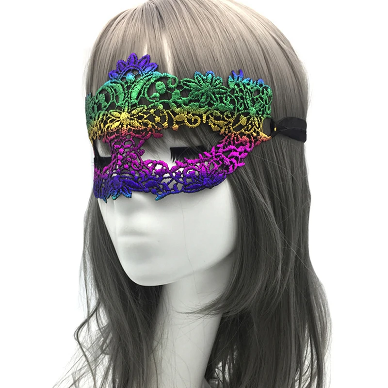 Women Hollow Lace Face Mask with Ribbon Princess Mardi Gras Masquerad  Cosplay Prom Props Costume SexyQueen Party Eye Mask