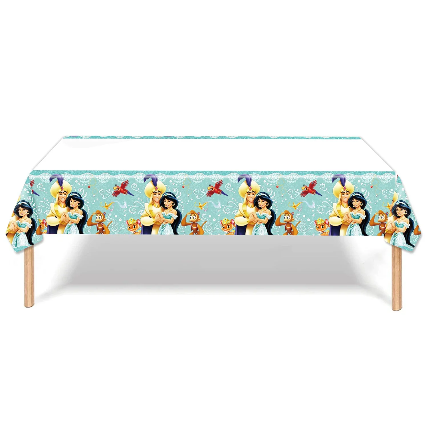 Princess Jasmine Birthday Party Decor Disposable Tableware Cup Plate Tablecloth Balloon Banner Set Baby Shower Supplies