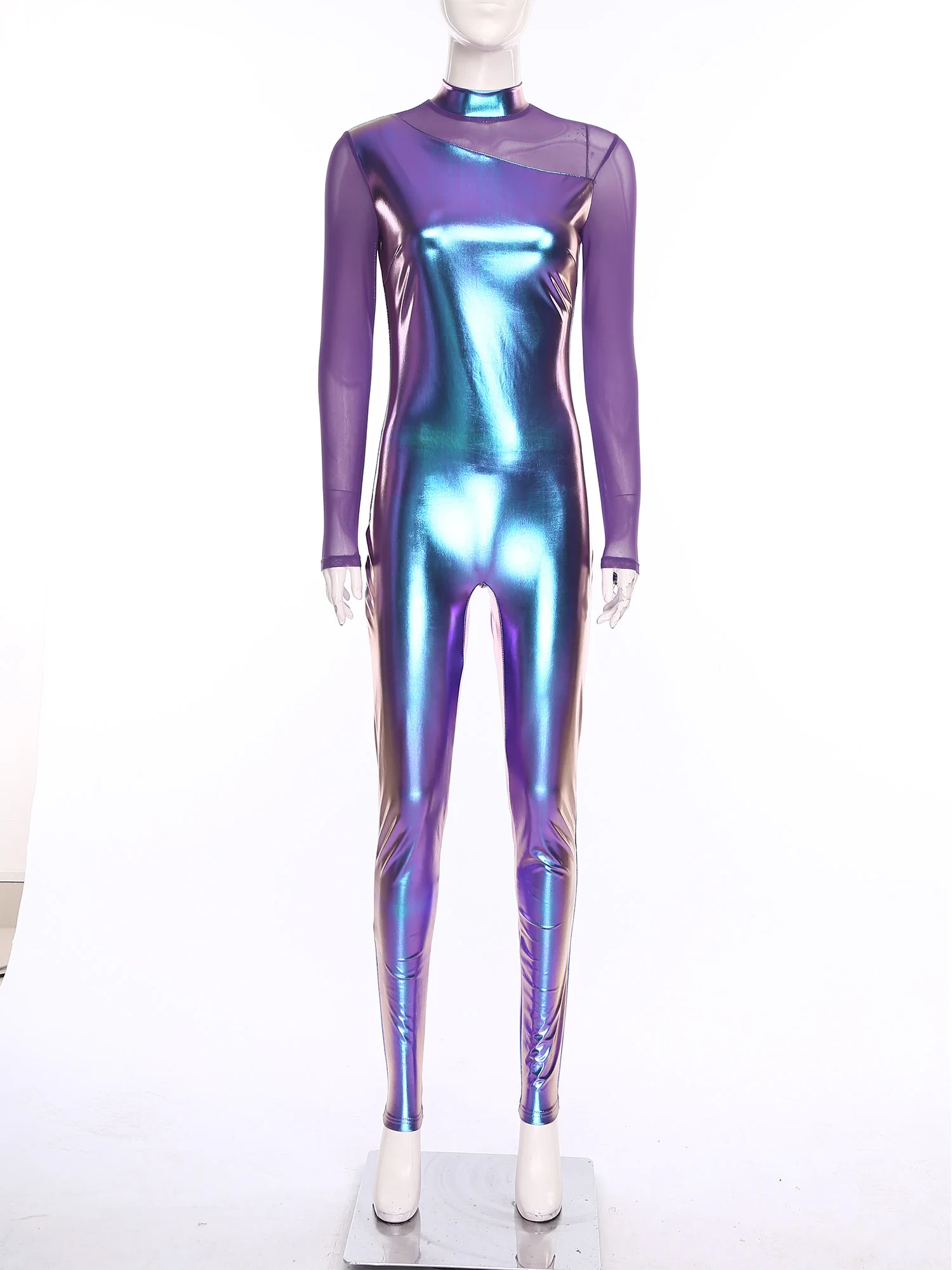 

Женский облегающий спортивный комбинезон для тренировок, гимнастики, йоги, пилатеса, леггинсы с длинными рукавами, купальник для рейв-вечеринки, наряды для танцев на пилоне