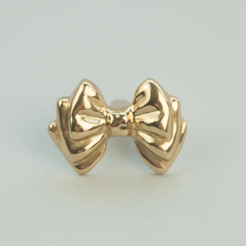 Nordic French Light Luxury Original Design Bow Knot Wardrobe Door Handle Cabinet Personality Gold Small Handle Cabinet Knobs