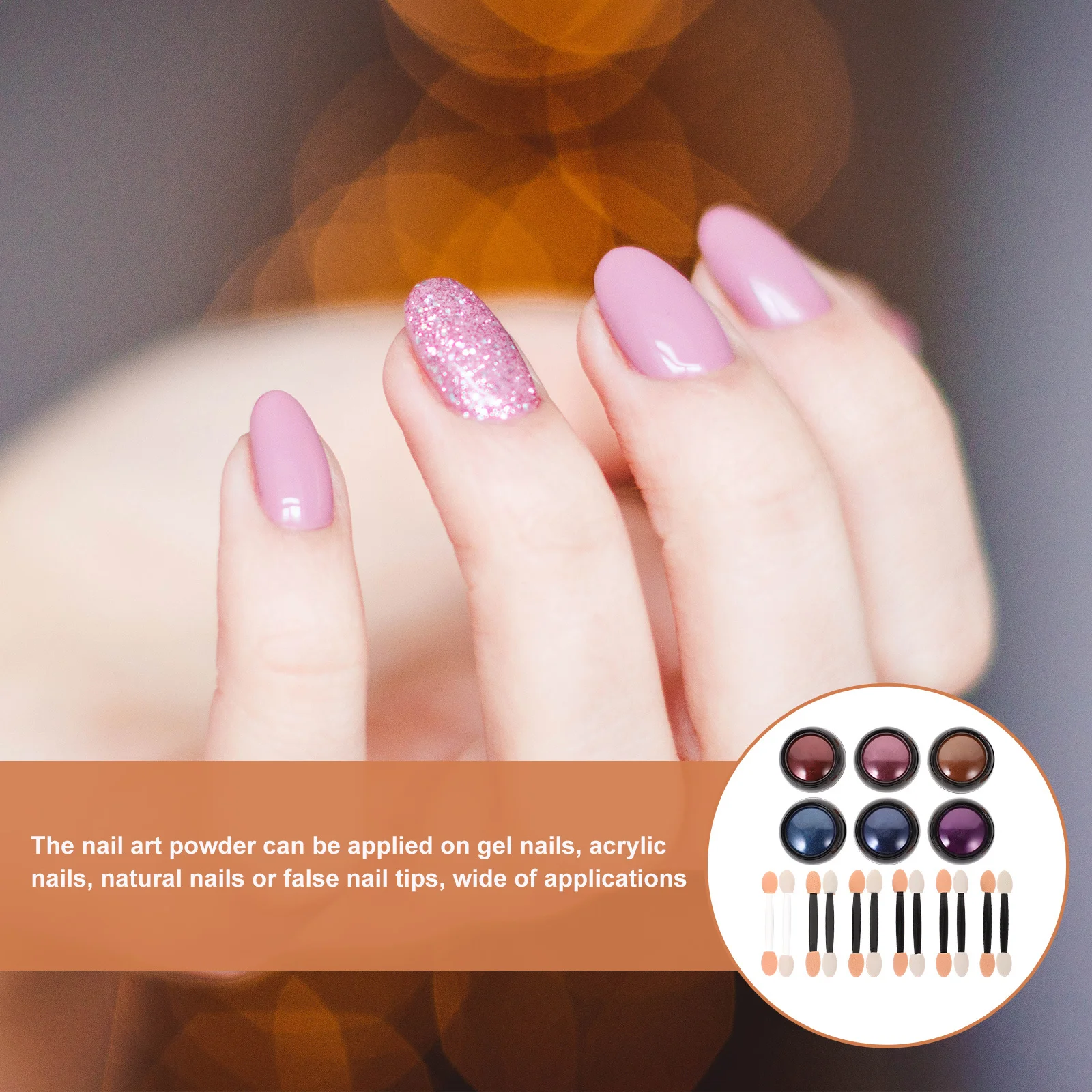 6 set di polvere per unghie effetto specchio fai da te nail art decor pigmento glitter iridescente per manicure per unghie in gel acrilico