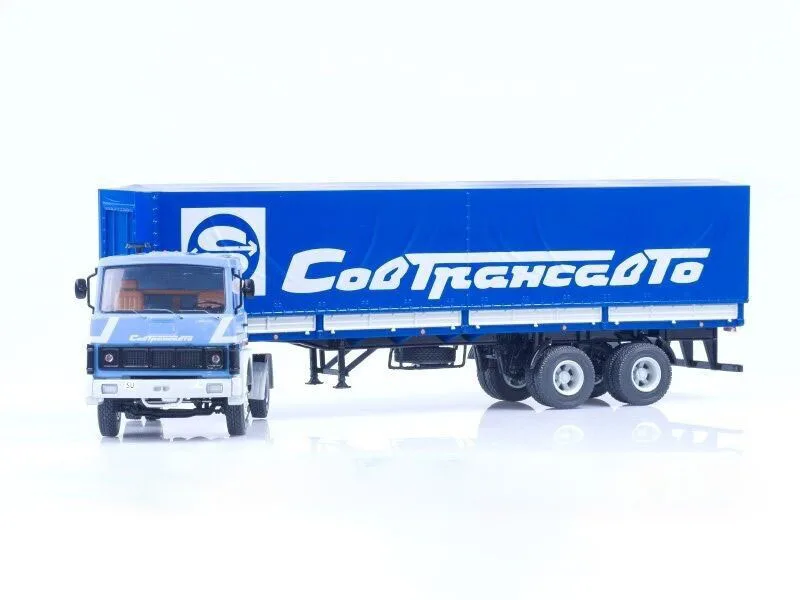 NEW SSM 1:43 Scale MAZ-5432 with Semitrailer MAZ-93971 Sovtransavto USSR Truck For collection gift