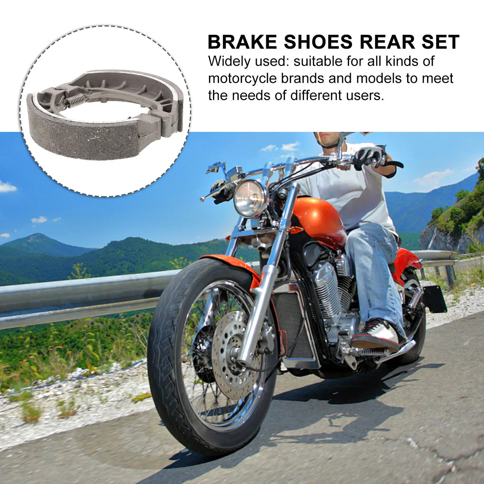 Brake Drum Shoe Replacement Motorcycle Brake Shoe Drum Brake Pad Easy Replacement and Wide Compatibility with Various Bike