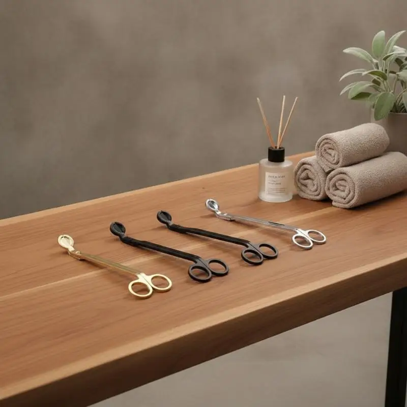 Candle Wick Trimmer Stainless Steel Candle Scissors Electroplated Wick Cutter For Aromatherapy Candle Home Decoration