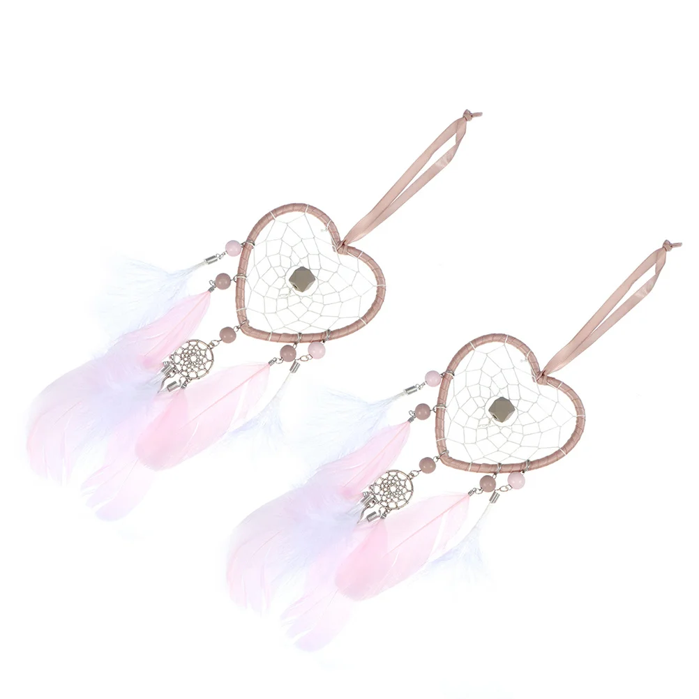 

2Pcs Bohemian Dream Catcher Heart Wall Hanging Ornament for Bedroom Decoration Festival Gift Room Decorative Pendant