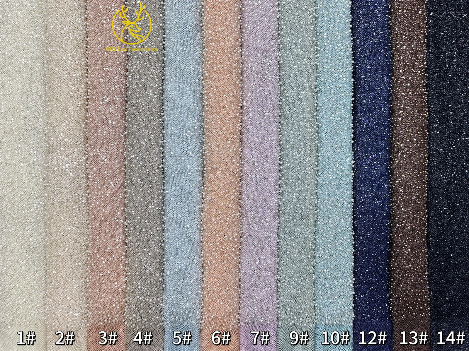 Neuer Stil Afrikanischer Perlen-Spitzenstoff Hochwertiger nigerianischer Perlen-Pailletten-Spitzenstoff Luxuriöser französischer Netzstoff zum Nähen von Hochzeitskleidern – Detail 32