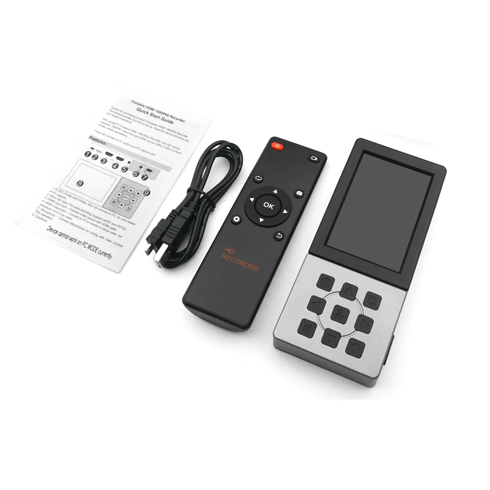 Ezcap273 HDMI видеорегистратор для PS4 XBOX Switch PC Game Capture Card 1080P 60fps Record Mic In Audio Out 3,5-дюймовый ЖК-экран