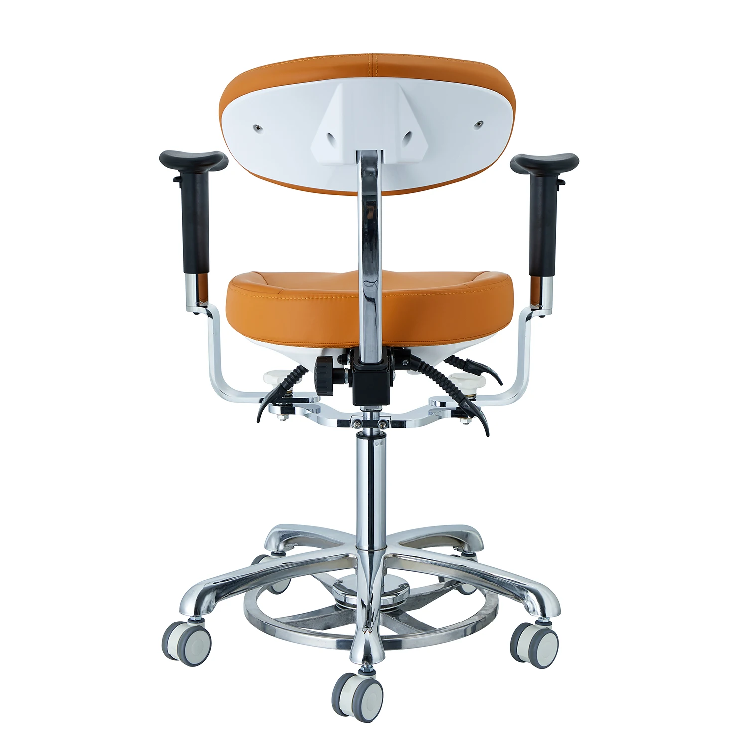Charming Dental Microscope Stool Ergonomic Saddle Chair Armrest Dynamic Adjustable Stainless Steel Memory Foam Hospital School